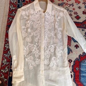 Etro Neumann Marcus Silk and Cotton embroidered blouse